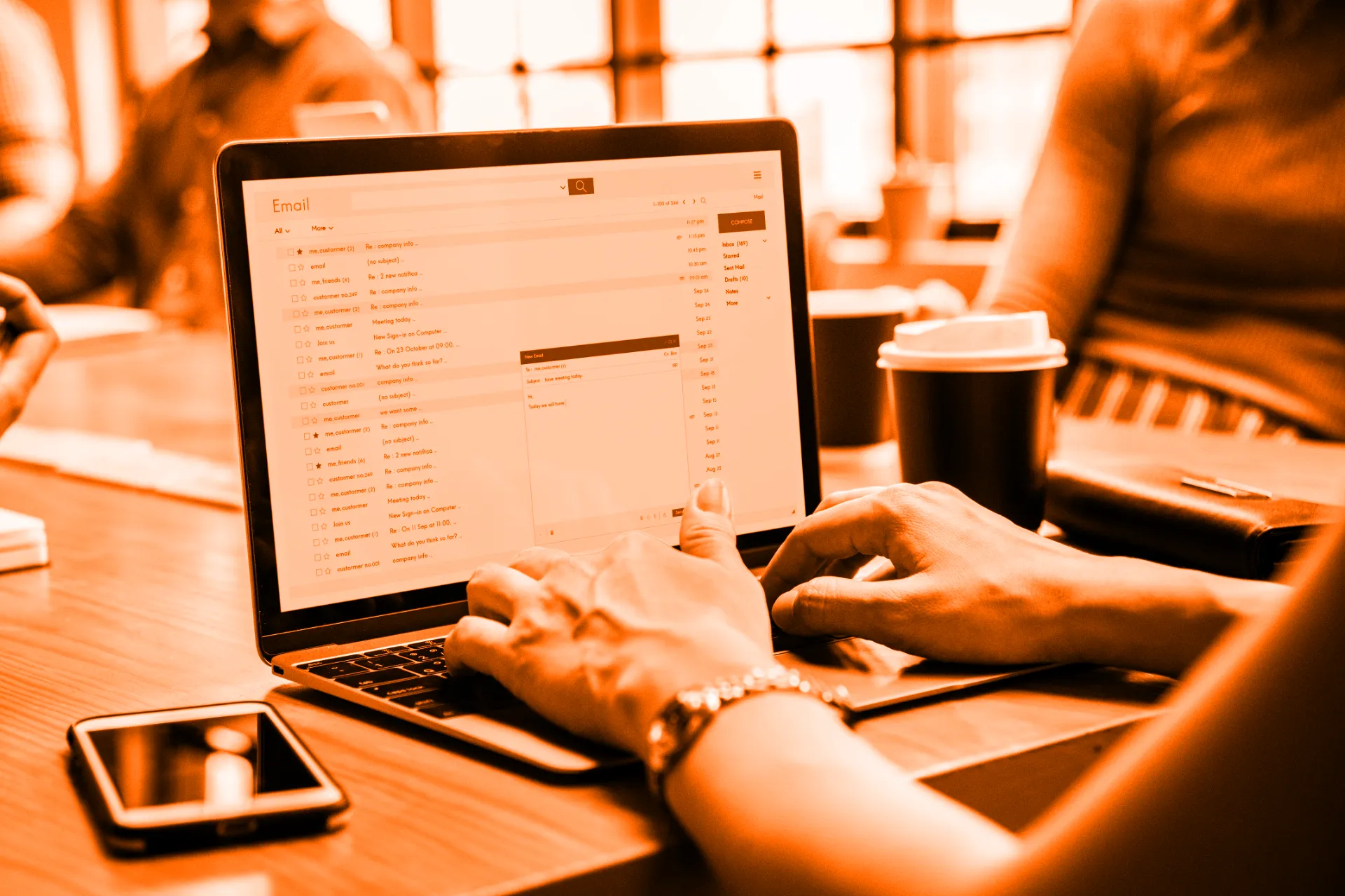 Computer user testing their email hosting