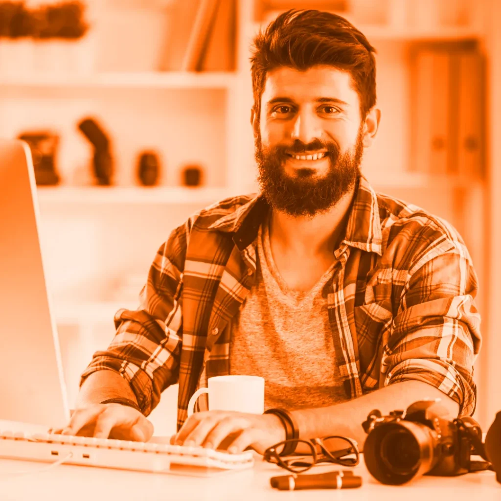 Website owner reviewing work completed by his webmaster