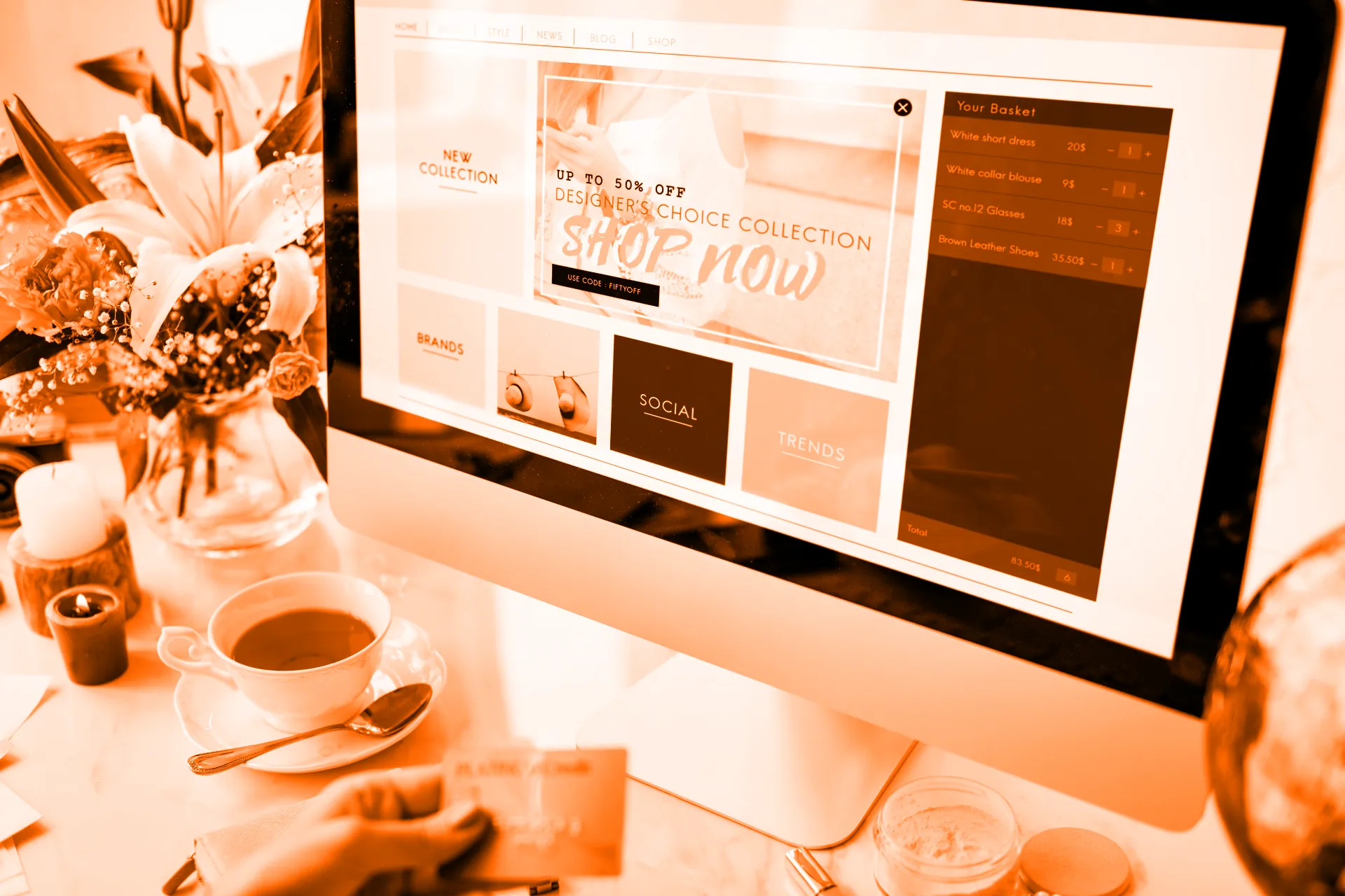 E-commerce website being updated by the Shop Manager