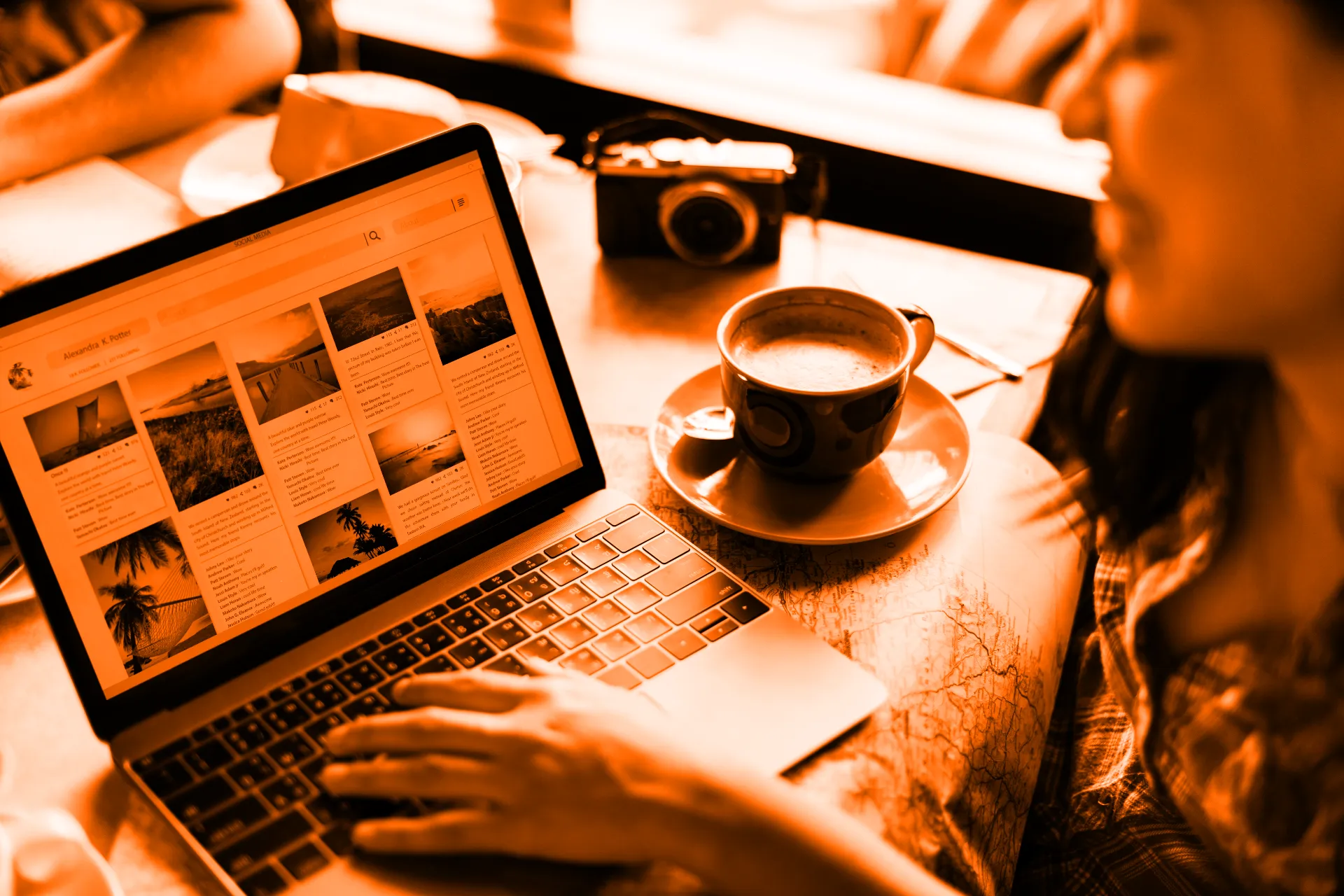 Website owner checking her website updates