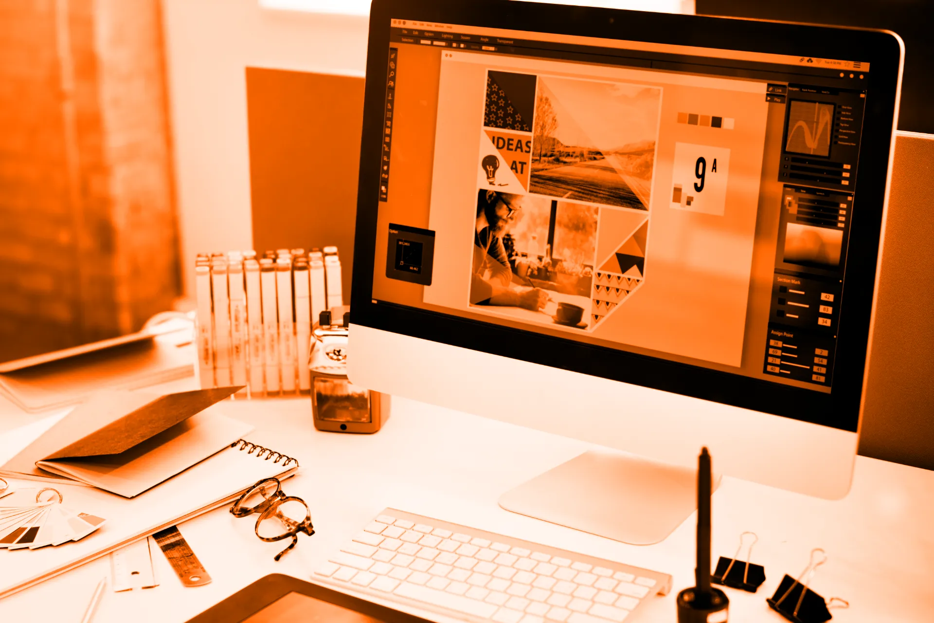 Computer workstation of web and marketing consultant